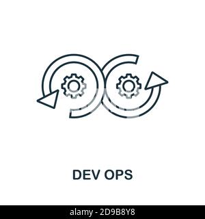 Dev Ops line icon. Simple element from digital disruption collection. Outline Dev Ops icon element Stock Vector