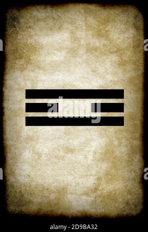 grunge card with the Chinese Iching trigram symbol of Wind Stock Photo ...