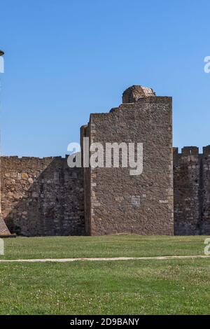 SMEDEREVO, SERBIA - AUGUST 12, 2019: Ruins of Fortress at the coast of the Danube River in town of Smederevo, Serbia Stock Photo