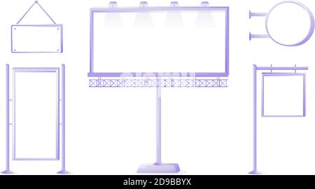 Public vector ads board sign illustrations set Stock Vector
