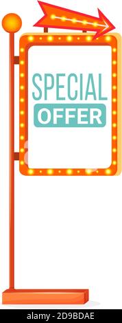 Shopping offers vector advert board sign illustration Stock Vector