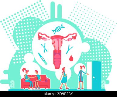 Female fertilization flat concept vector illustration Stock Vector
