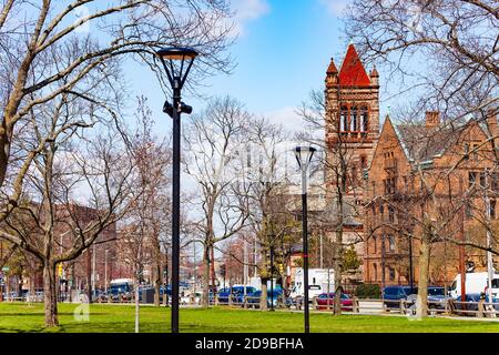 Harvard-Epworth United Methodist Church view in Cambridge Massachusetts, USA Stock Photo