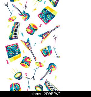 Pattern with musical instruments. Stock Vector