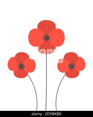 Vector frame with red poppies on borders and white blank space in the ...