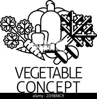 Vegetable Sign Label Icon Concept Stock Vector