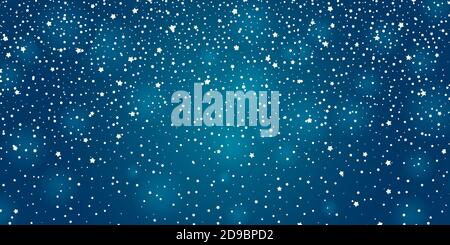 Winter background with snow on blue. Vector illustration Stock Vector
