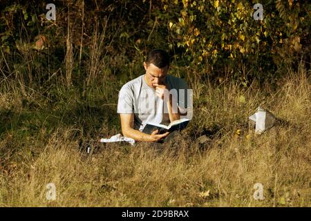 People enjoying Hampstead Heath in Autumn Stock Photo