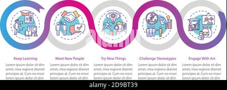 Boosting creative thinking tips vector infographic template Stock Vector