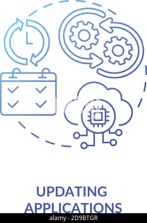 Updating applications concept icon Stock Vector