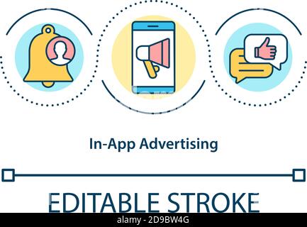 In-App advertising concept icon Stock Vector