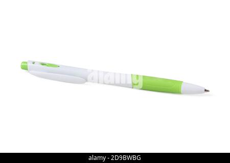 Plastic automatic ballpoint pen isolated on white background Stock Photo