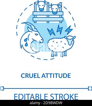 Cruel attitude turquoise concept icon Stock Vector