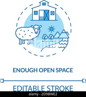 Enough open space turquoise concept icon Stock Vector