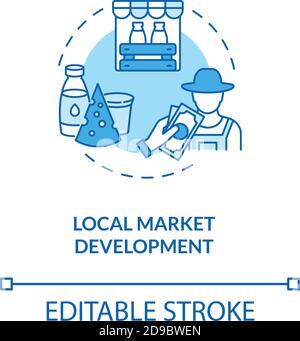 Local market development turquoise concept icon Stock Vector