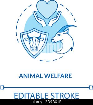 Animal welfare turquoise concept icon Stock Vector