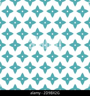 Vector geometric stylized blue flower pattern. Seamless vector design, simple ornament in blue tones. Cutout abstract star design. Perfect for paper projects, fabric and home decor. Stock Vector