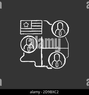 Electoral college chalk white icon on black background Stock Vector