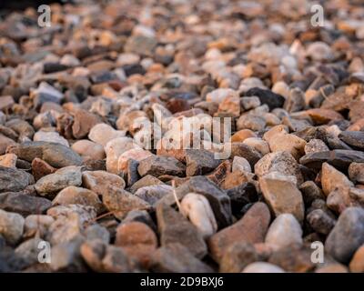 Different kinds of small stones - shallow depth of field Stock Photo