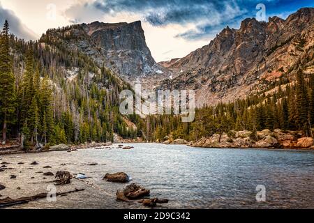 Dream lake in the Rocky Mountan National Park, Colorado Stock Photo