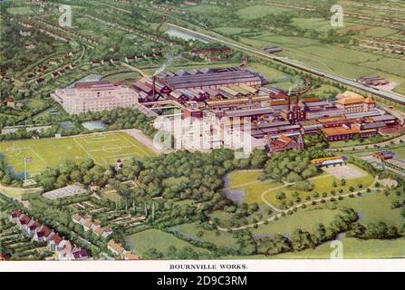 CADBURY'S BOURNVILLE WORKS about 1930 with the model village at bottom Stock Photo