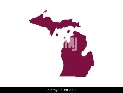 Outline map of the state of Michigan Stock Photo - Alamy