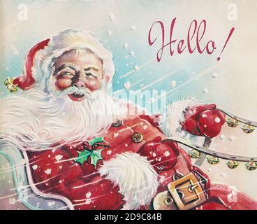 Christmas in a vintage way, classic Santa Claus Stock Photo