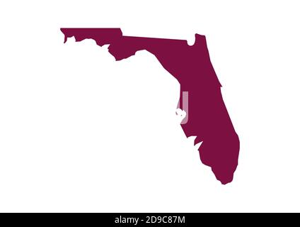 Outline map of the map of Florida isolated on white Stock Photo - Alamy