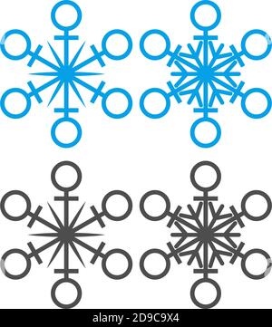 Christmas ornaments shaped like snowflakes icon illustration Stock Vector
