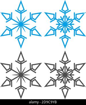 Christmas ornaments shaped like snowflakes icon illustration Stock Vector