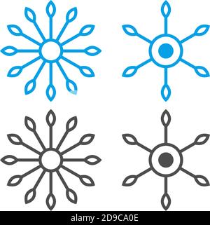Christmas ornaments shaped like snowflakes icon illustration Stock Vector