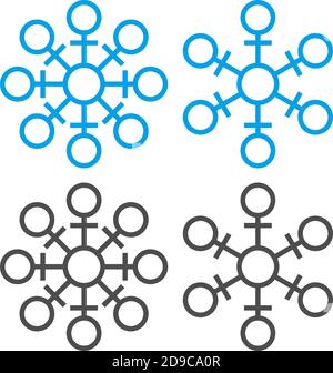 Christmas ornaments shaped like snowflakes icon illustration Stock Vector