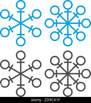 Christmas ornaments shaped like snowflakes icon illustration Stock Vector