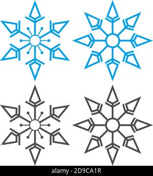 Christmas ornaments shaped like snowflakes icon illustration Stock Vector
