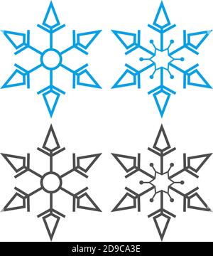 Christmas ornaments shaped like snowflakes icon illustration Stock Vector
