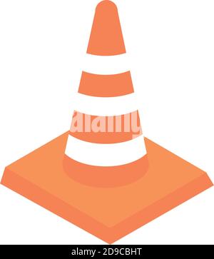 construction traffic cone warning isometric vector illustration Stock Vector