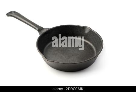 Cast iron frying pan isolated on a white background. Stock Photo