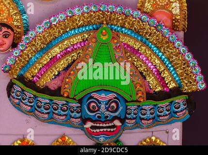 Mask of Ravana, The Devil used at the time of Chhau Dance. Stock Photo