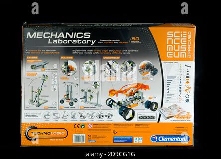 Irvine, Scotland, UK - November 03, 2020: Mechanics Laboratory Farm Equipment Technologic construction toy by Clementoni UK Ltd. A construction toy ra Stock Photo