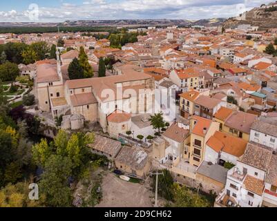 Convent of San Pablo, 14th century, Gothic-Mudejar style, Peñafiel, Valladolid province, Castilla y León, Spain Stock Photo