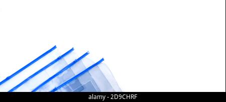 Plastic transparent zipper bags on soft light background Stock Photo