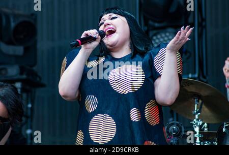 Madrid, Spain. 13 July 2019: Beth Ditto from Gossip performs at MadCool Festival in Madrid, Spain. July 13, 2019. Credit: Oscar Gil/Alfa Images Stock Photo