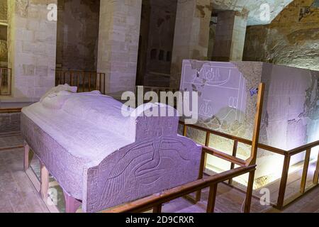 Luxor, Egypt - September 11, 2018: Tomb KV8, located in the Valley of the Kings, was used for the burial of Pharaoh Merenptah of Ancient Egypt's Ninet Stock Photo