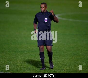 Dagenham, UK. 01st Feb, 2018. DAGENHAM, ENGLAND - NOVEMBER 04: Referee Aji Ajibola during Continental League Cup Group D match between West Ham United Women and Reading Women at The Chigwell Construction Stadium on November 04, 2020 in Dagenham, England Credit: Action Foto Sport/Alamy Live News Stock Photo