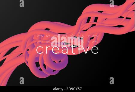 Creative design 3d flow shape. Liquid wave backgrounds. Vector illustration. Stock Vector