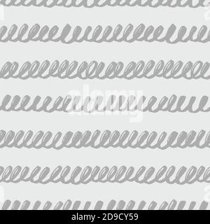 Hand drawn wavy lines vector seamless pattern. Stock Vector