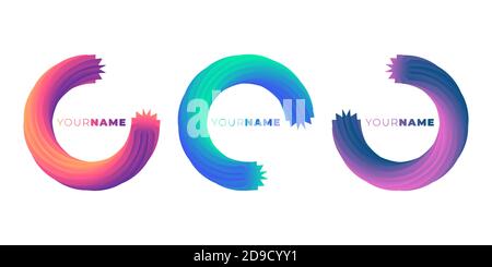Vector abstract colorful circle logo, company identity, icon . Circles mesh gradient logo design. Stock Vector
