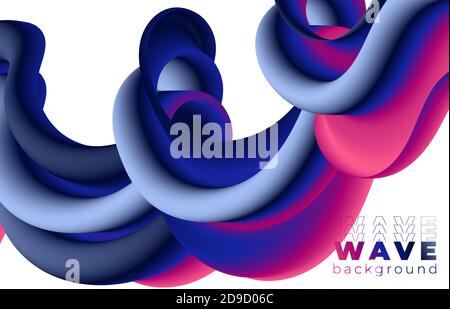 Creative design 3d flow shape. Liquid wave backgrounds. Vector illustration. Stock Vector
