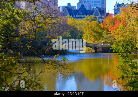Fall foliage at Central Park in New York City on November 4, 2020. Stock Photo