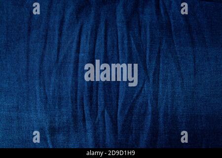 Textured striped blue jeans. Canvas denim texture. Stock Photo